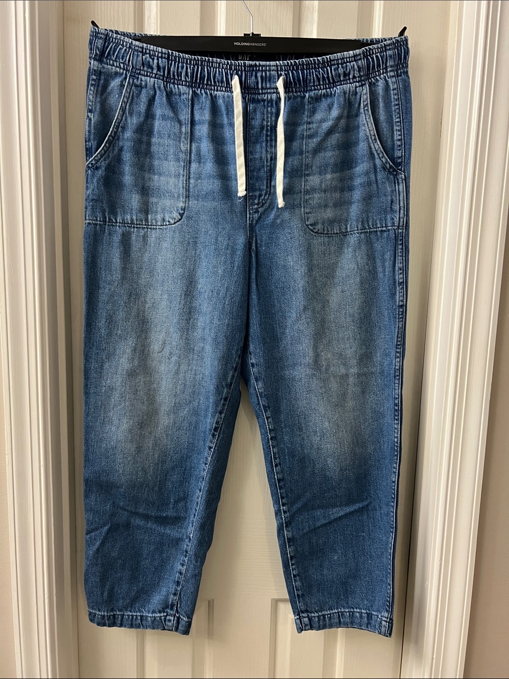 GAP Women’s Mid Blue Drawstring Denim Joggers